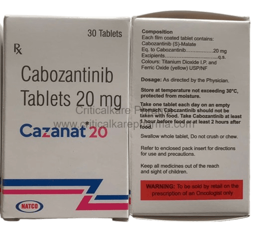 Cazanat Cabozantinib 20mg Tablet
